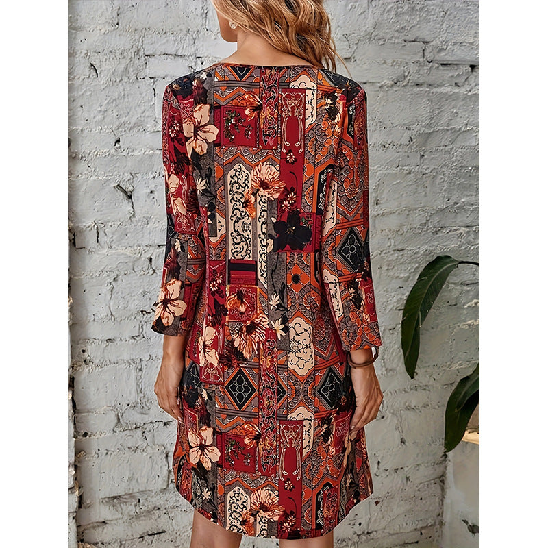 Elegant Ice Silk Elderly Mother Dress