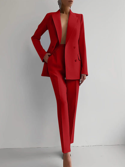 Sophisticated Workwear: Elegant Business Casual Suit Ensemble for Women