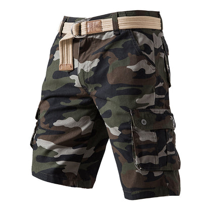 Pure Cotton Camo Washed Cargo Shorts