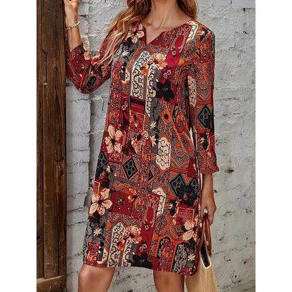 Elegant Ice Silk Elderly Mother Dress