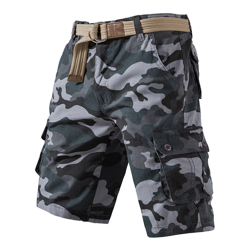 Pure Cotton Camo Washed Cargo Shorts