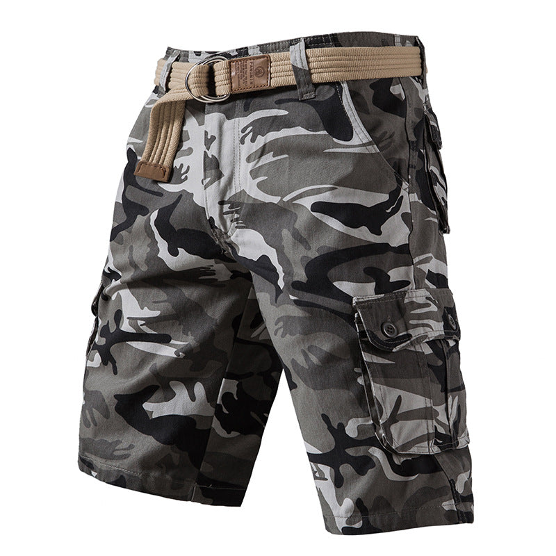 Pure Cotton Camo Washed Cargo Shorts