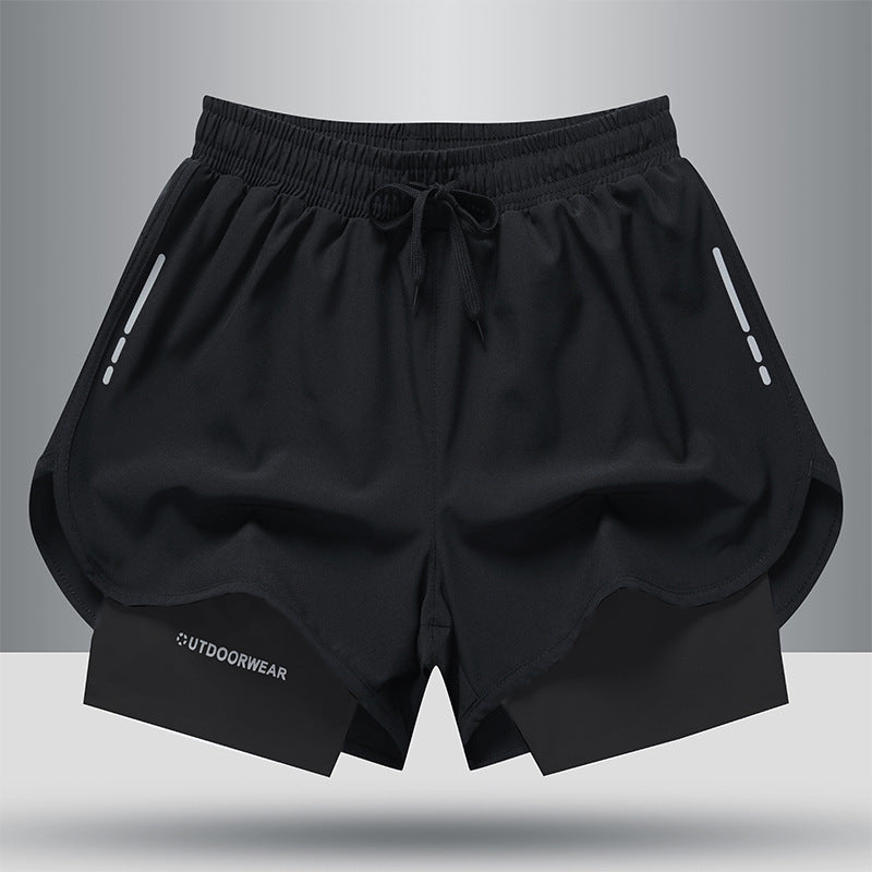 Men’s Double-Layer Training Shorts – Quick-Dry Activewear