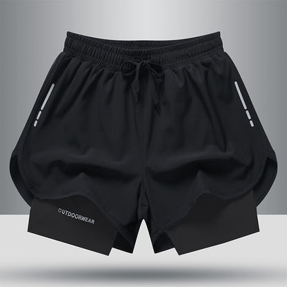 Men’s Double-Layer Training Shorts – Quick-Dry Activewear