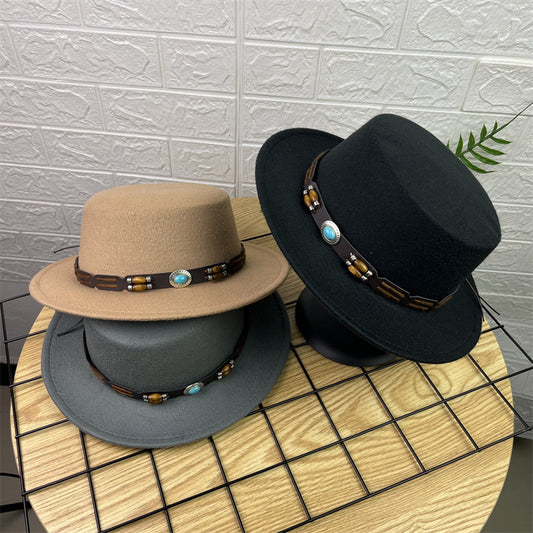 Vintage Luxe Flat Crown Hat
