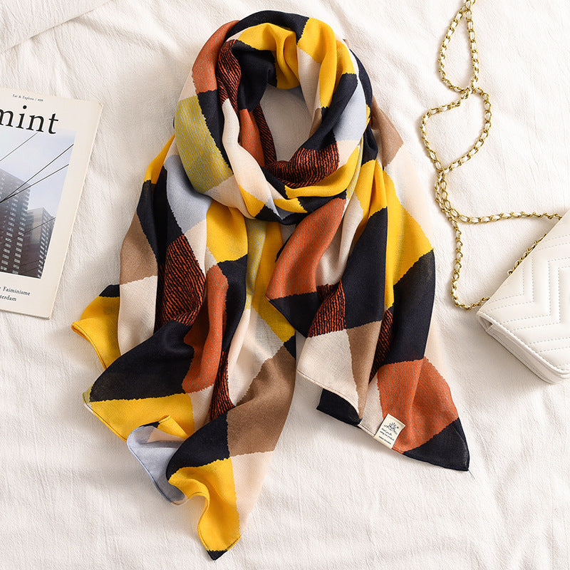 Scarf Female Autumn And Winter Travel Decoration Thin Cotton And Linen Long Shawl