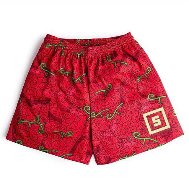 Anime Workout Shorts – Men’s Devil Fruit Training Apparel