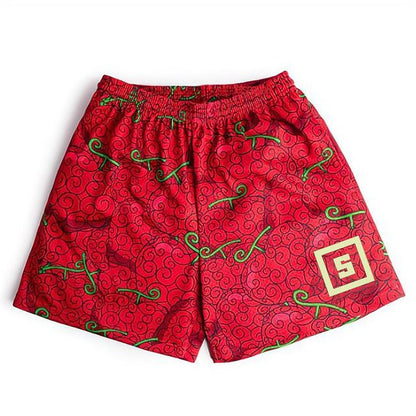 Anime Workout Shorts – Men’s Devil Fruit Training Apparel