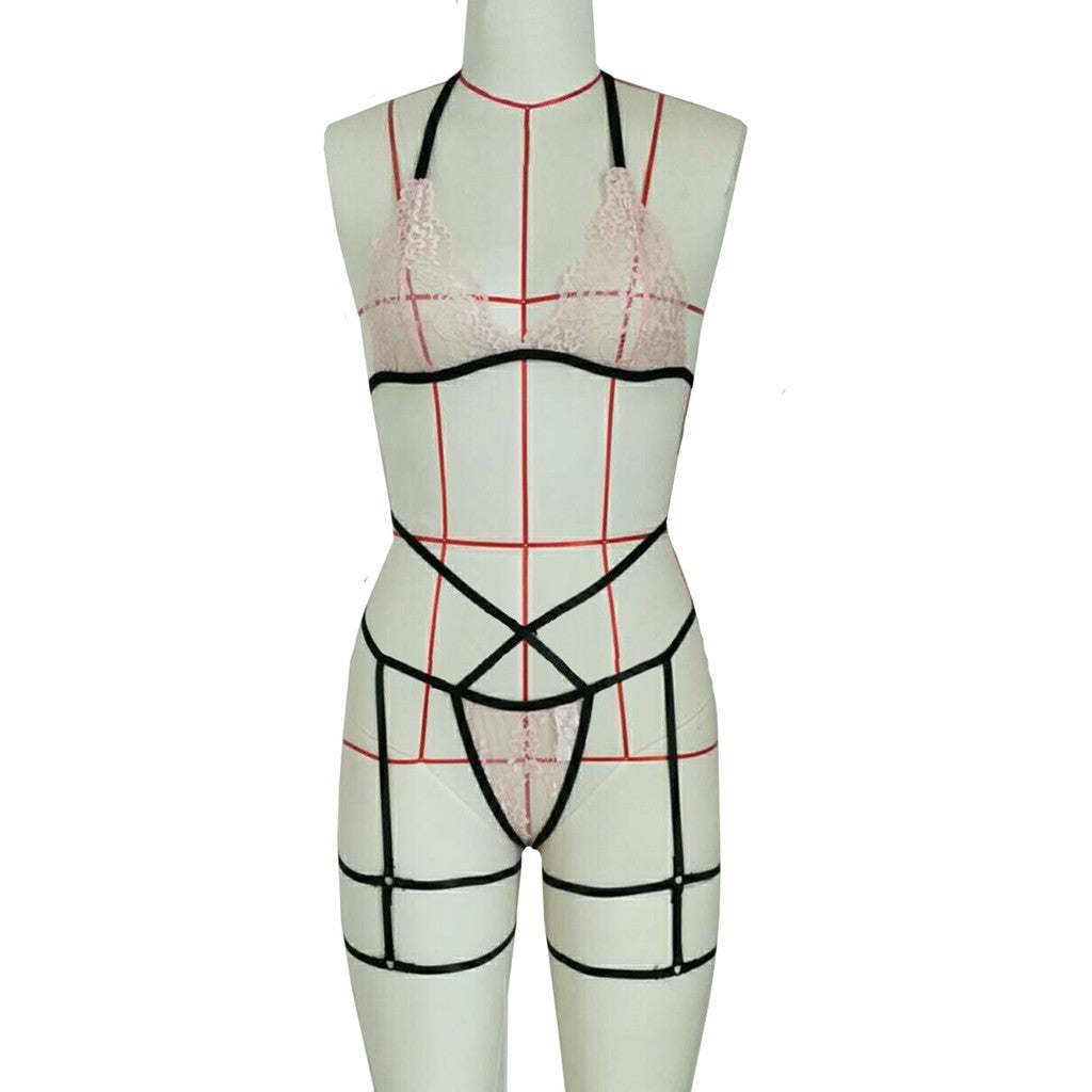 Women's Lingerie Set with Leg Straps