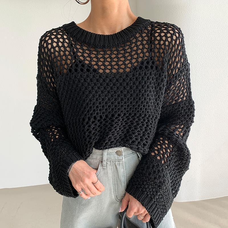 Retro Grace Hollow-Out Knitwear