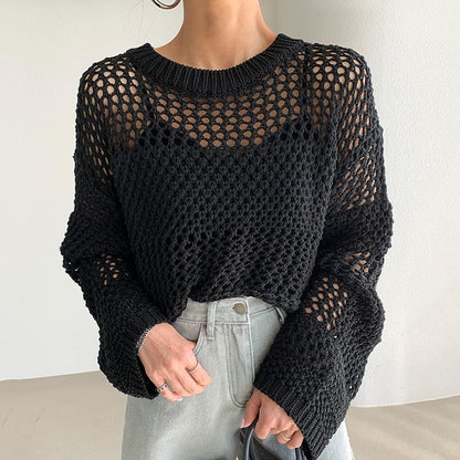 Retro Grace Hollow-Out Knitwear