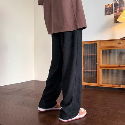 Rhombus Weave Draped Trousers for Men