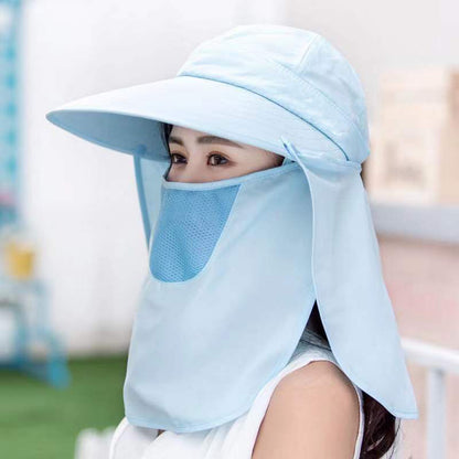 Big Brim Sun Visor Hat – Full Face & Neck Protection for Women