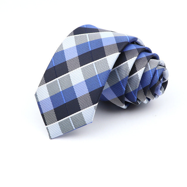 Modern Plaid Skinny Tie for Men