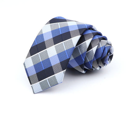 Modern Plaid Skinny Tie for Men