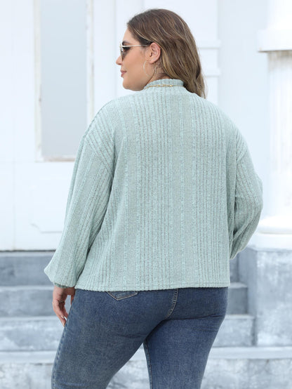 Elegant Ease Half-Turtleneck Tee – Plus Size Comfort