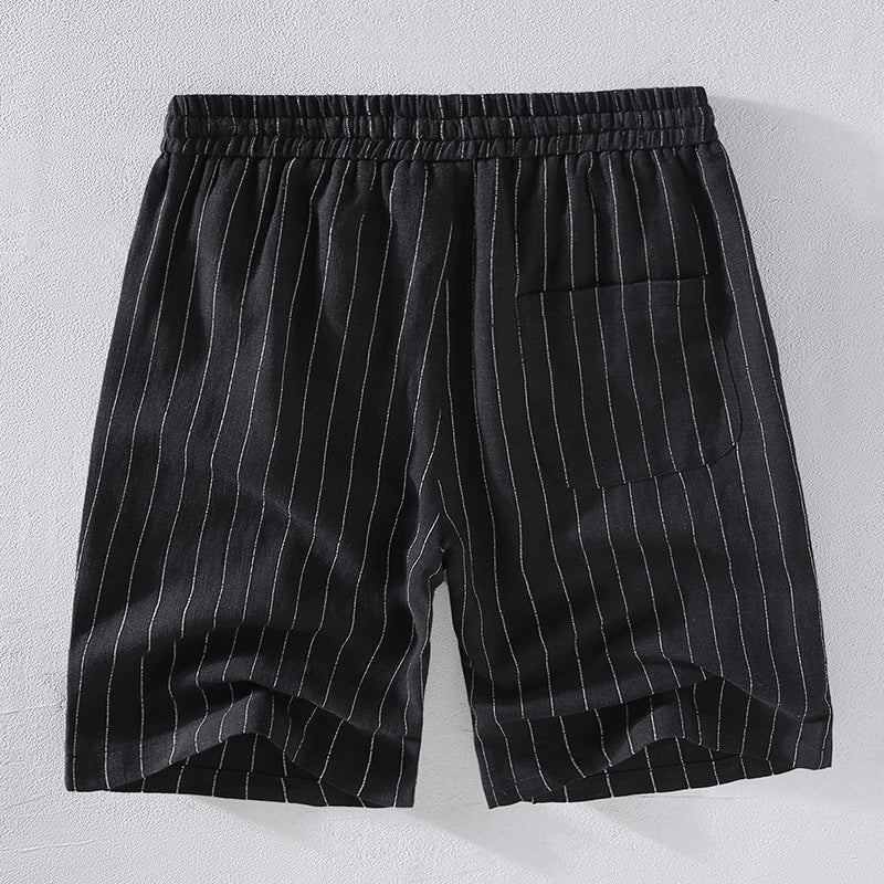 Tropical Stripe Linen Shorts
