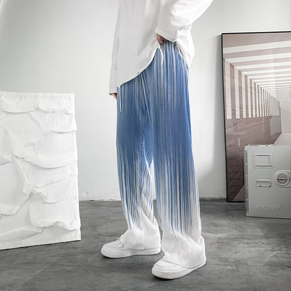 Men’s Loose Fit Gradient Striped Wide-Leg Pants