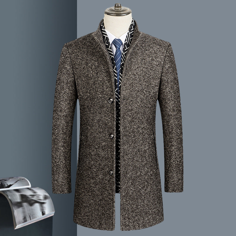 Dad's Cotton Padded Stand-up Collar Winter Coat
