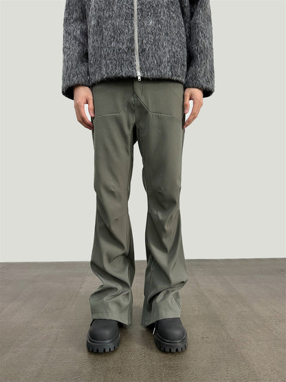 Elegant Pleated Micro-Trumpet Trousers