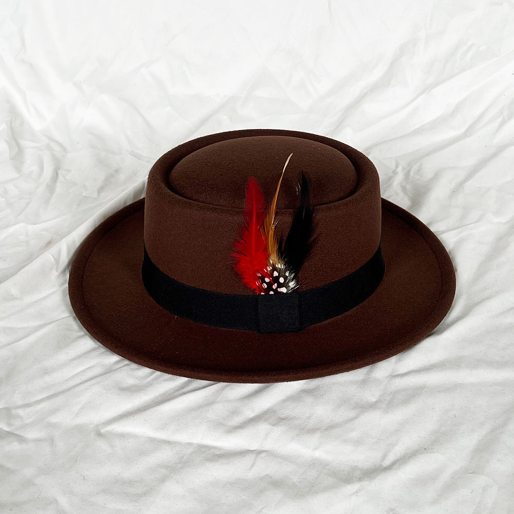 Classic White Feather Top Hat
