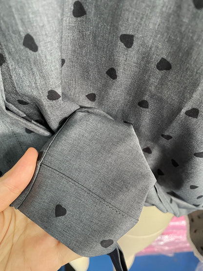 Elegant Love Heart Pattern Shirt