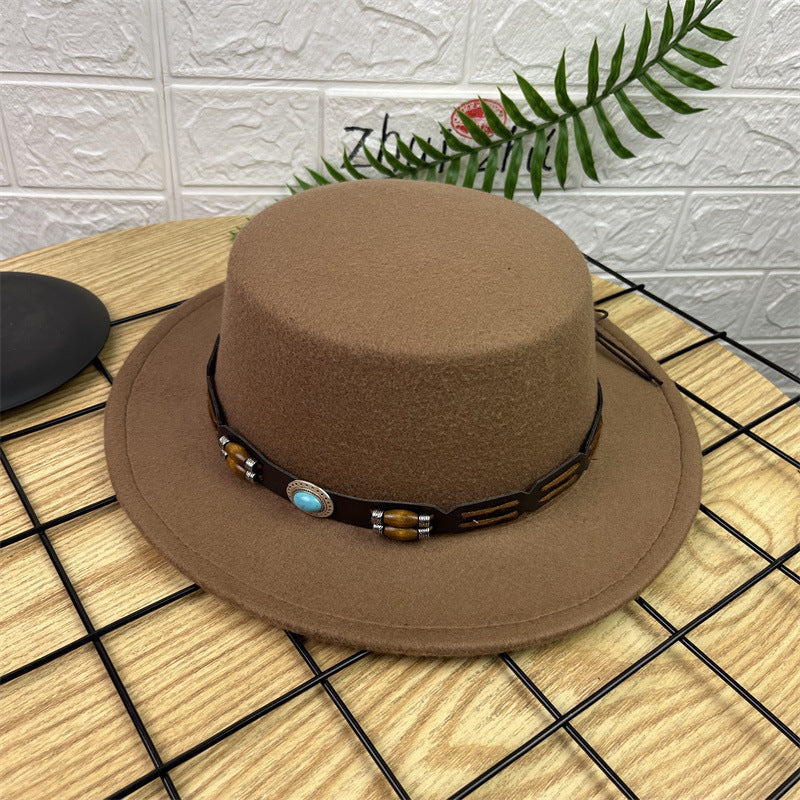 Vintage Luxe Flat Crown Hat