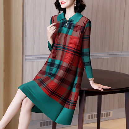 Sophisticated Pleats Mother’s Dress
