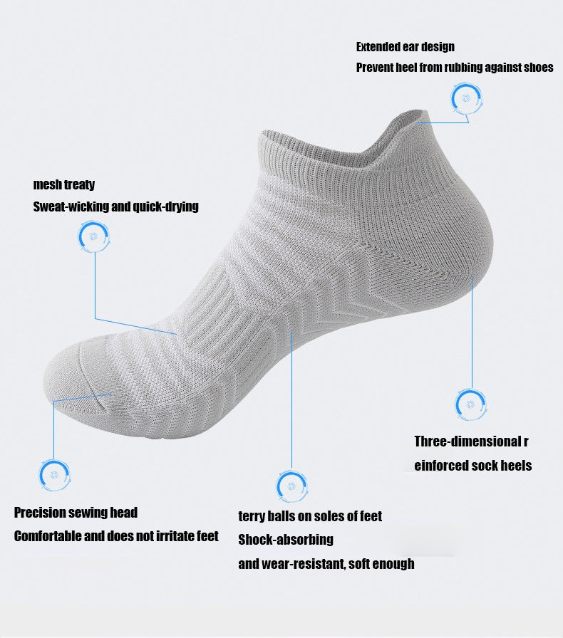 3-Pack Men’s Performance Running Socks - Breathable, Cushioned, Low-Cut