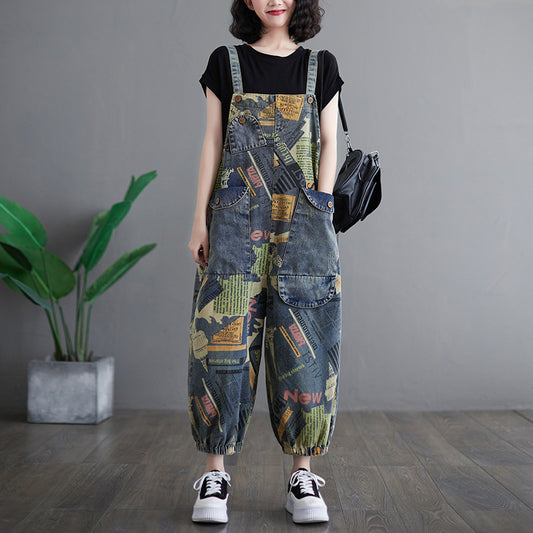 Retro Chic Oversized Denim Suspenders