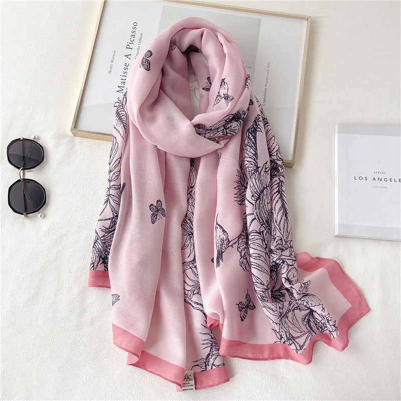 Scarf Female Autumn And Winter Travel Decoration Thin Cotton And Linen Long Shawl