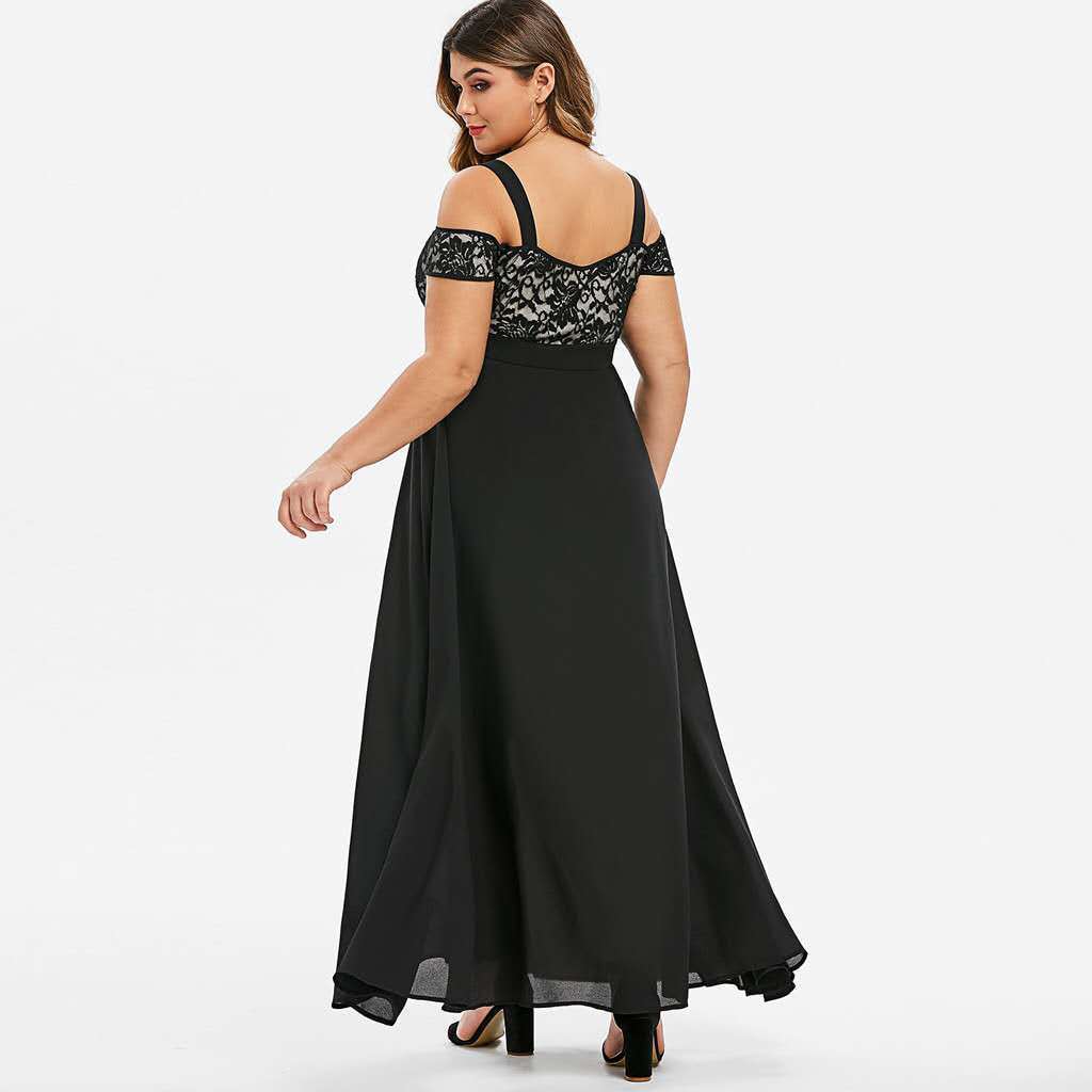Lace Blossom Off-Shoulder Dress