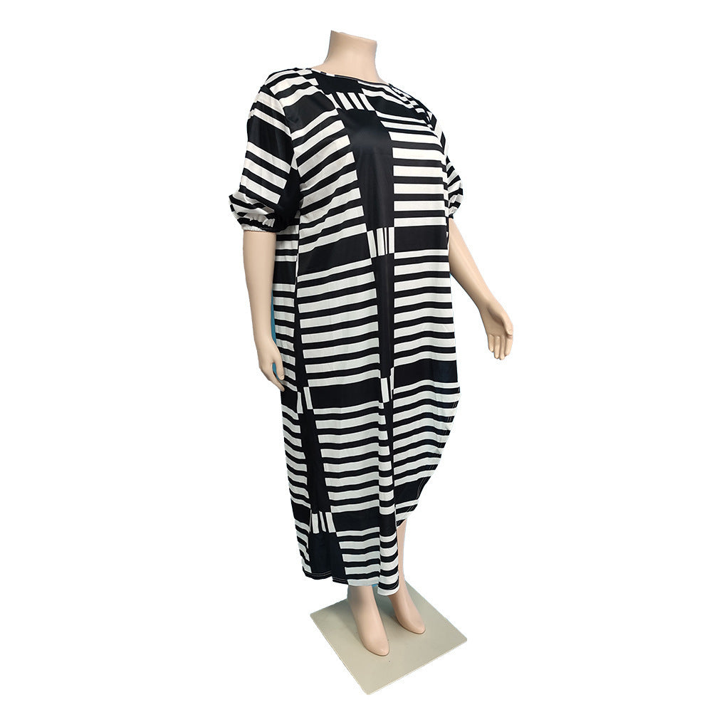 Stripe Muse Plus Size Dress