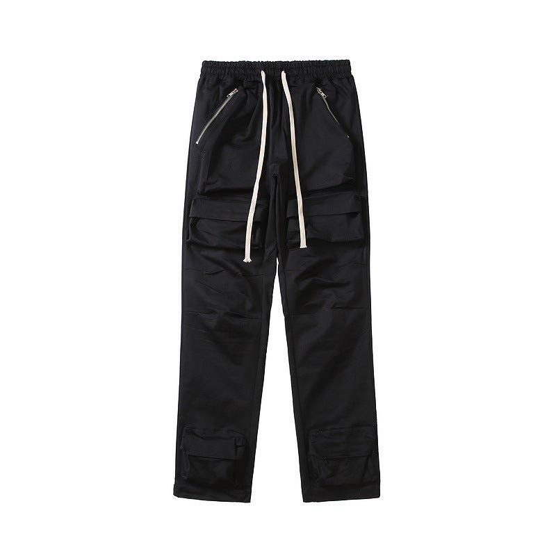 Men’s Drawstring Ankle Cargo Pants with Pockets