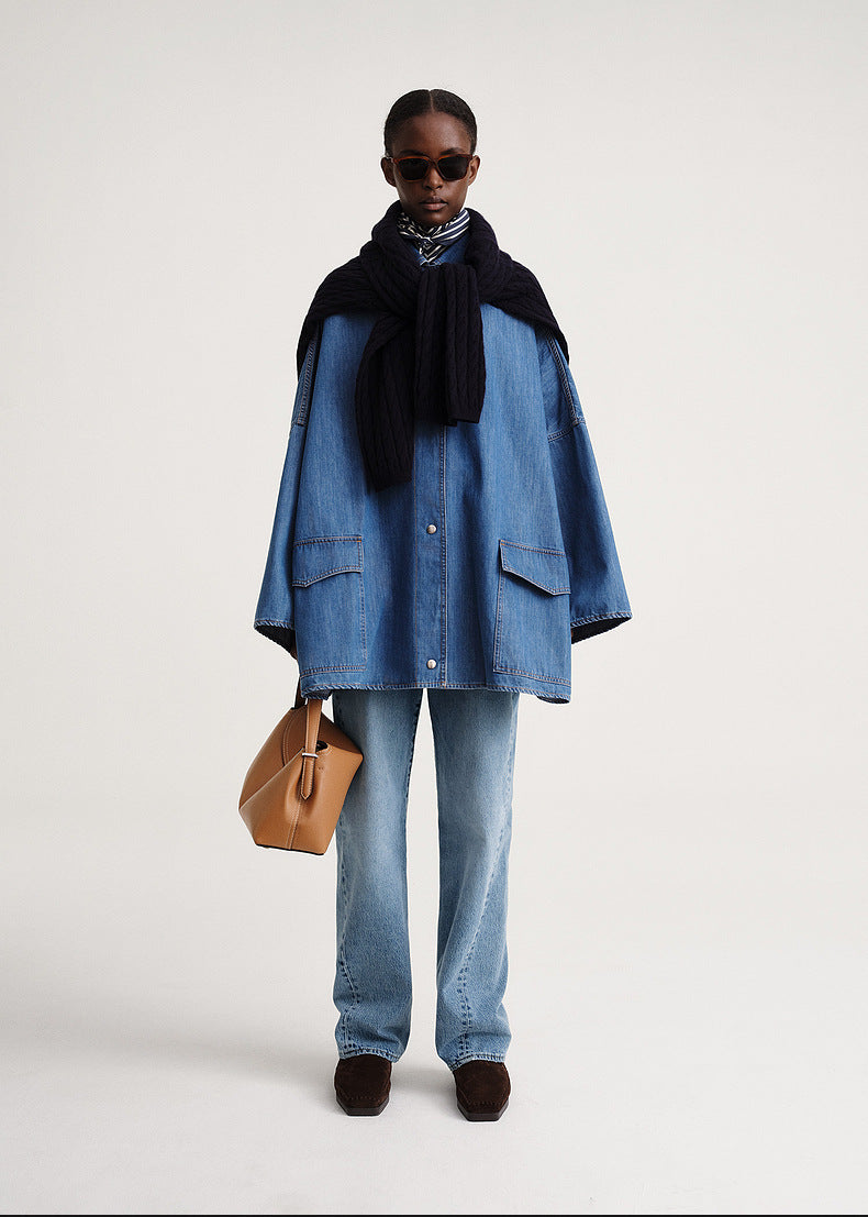 Timeless Flow Denim Overcoat