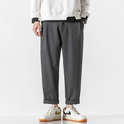 Casual Comfort Loose Cropped Cotton Pants for Men
