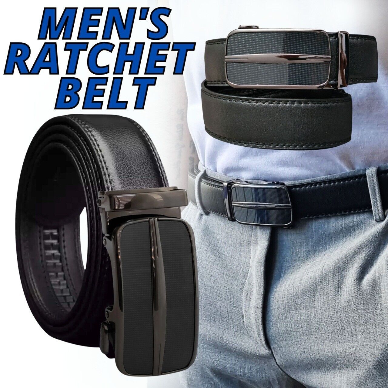 Classic Slide Buckle Ratchet Belt for Men