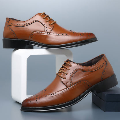 Urban Carved Leather Block Slip-Ons for Men