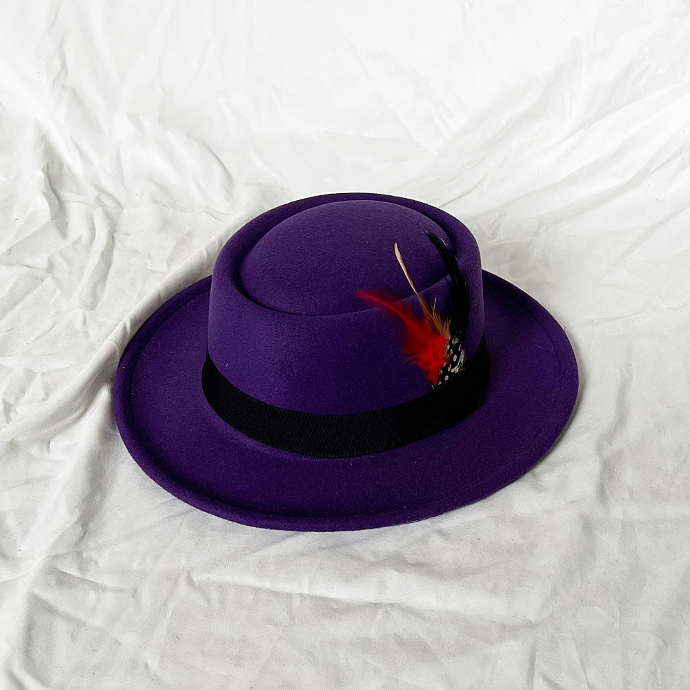 Classic White Feather Top Hat