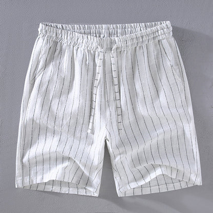 Tropical Stripe Linen Shorts
