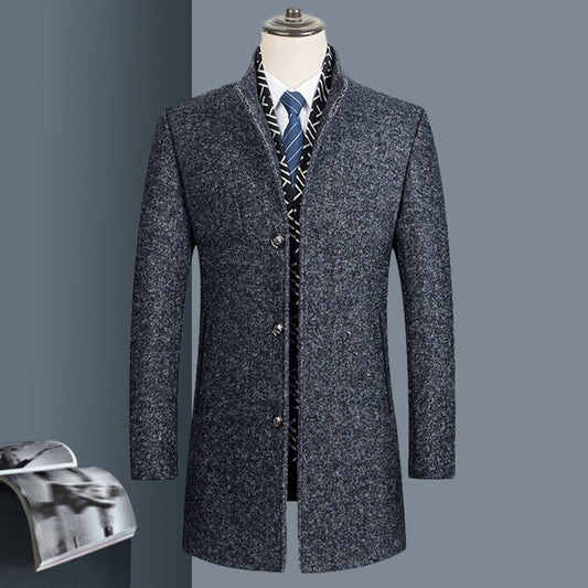 Dad's Cotton Padded Stand-up Collar Winter Coat