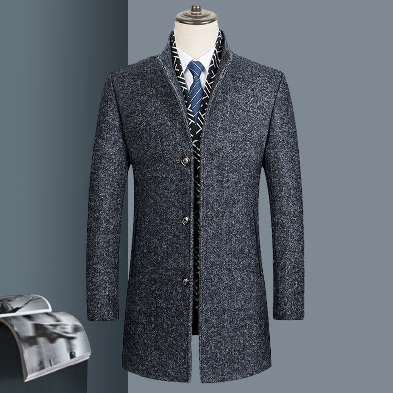 Dad's Cotton Padded Stand-up Collar Winter Coat