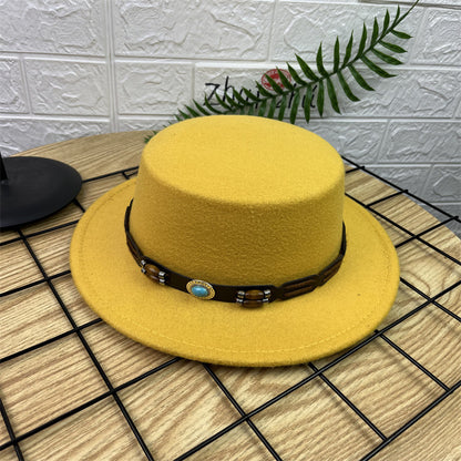 Vintage Luxe Flat Crown Hat