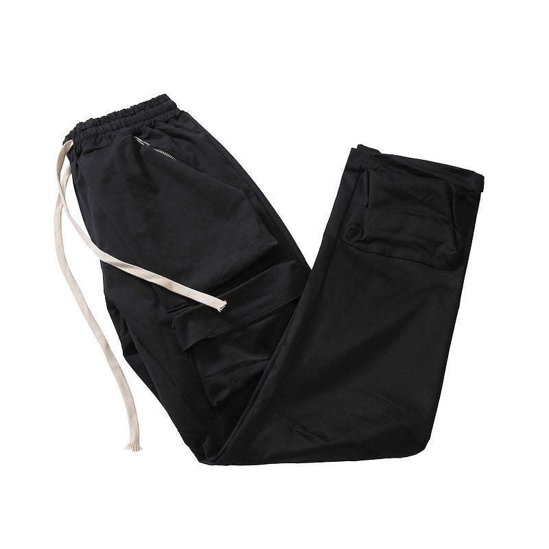 Men’s Drawstring Ankle Cargo Pants with Pockets