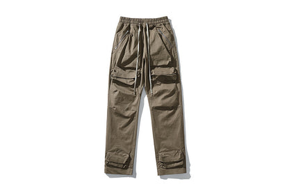 Men’s Drawstring Ankle Cargo Pants with Pockets