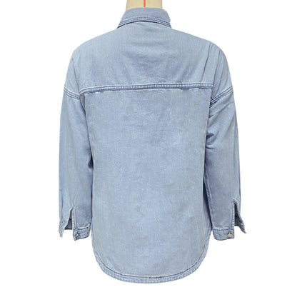 Casual Loose Fit Denim Coat
