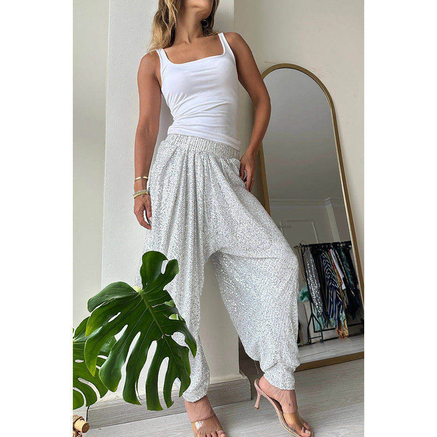 Glam Flow Sequin Trousers