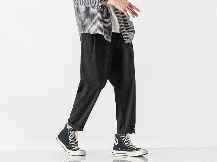 Casual Comfort Loose Cropped Cotton Pants for Men