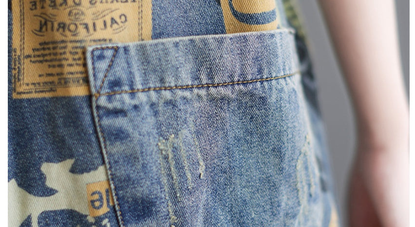 Retro Chic Oversized Denim Suspenders