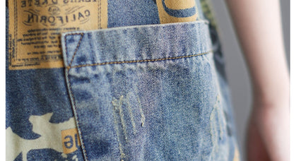 Retro Chic Oversized Denim Suspenders